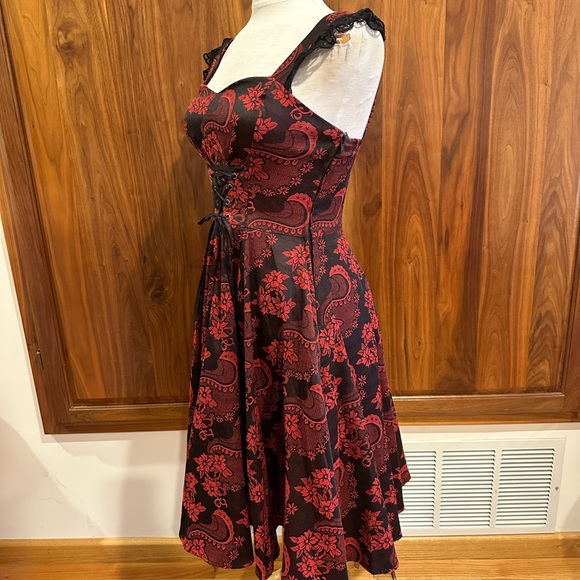 Hearts & Roses UK Red Black Dress Size S/4 - Picture 5 of 11